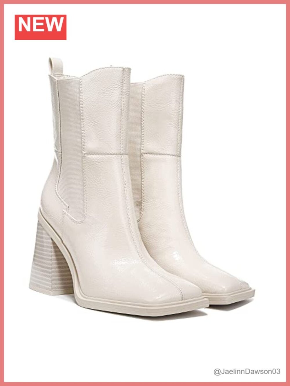 Circus NY Lauren Square Toe Block Heel Ankle Boots Slip-On